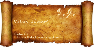 Vitek József névjegykártya