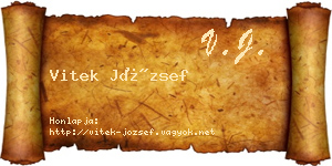 Vitek József névjegykártya